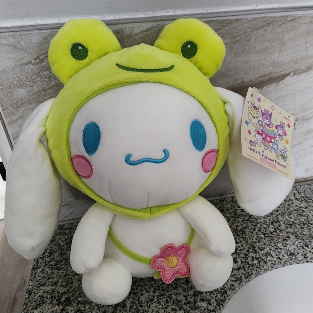 NWT Sanrio Hello Kitty And Friends Cinnamoroll Frog 2024 Easter Plush Flower 9